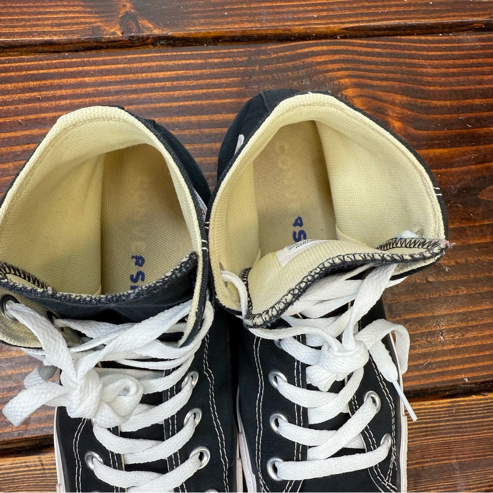 Converse Chuck Taylor All Star Hi Black Canvas Sneakers – Women’s 8 / Men’s 6 - Picture 7 of 9